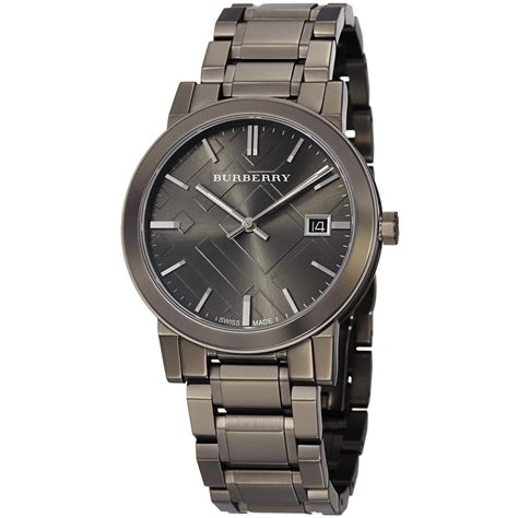 burberry gunmetal check stamped watch|burberry men's watch.